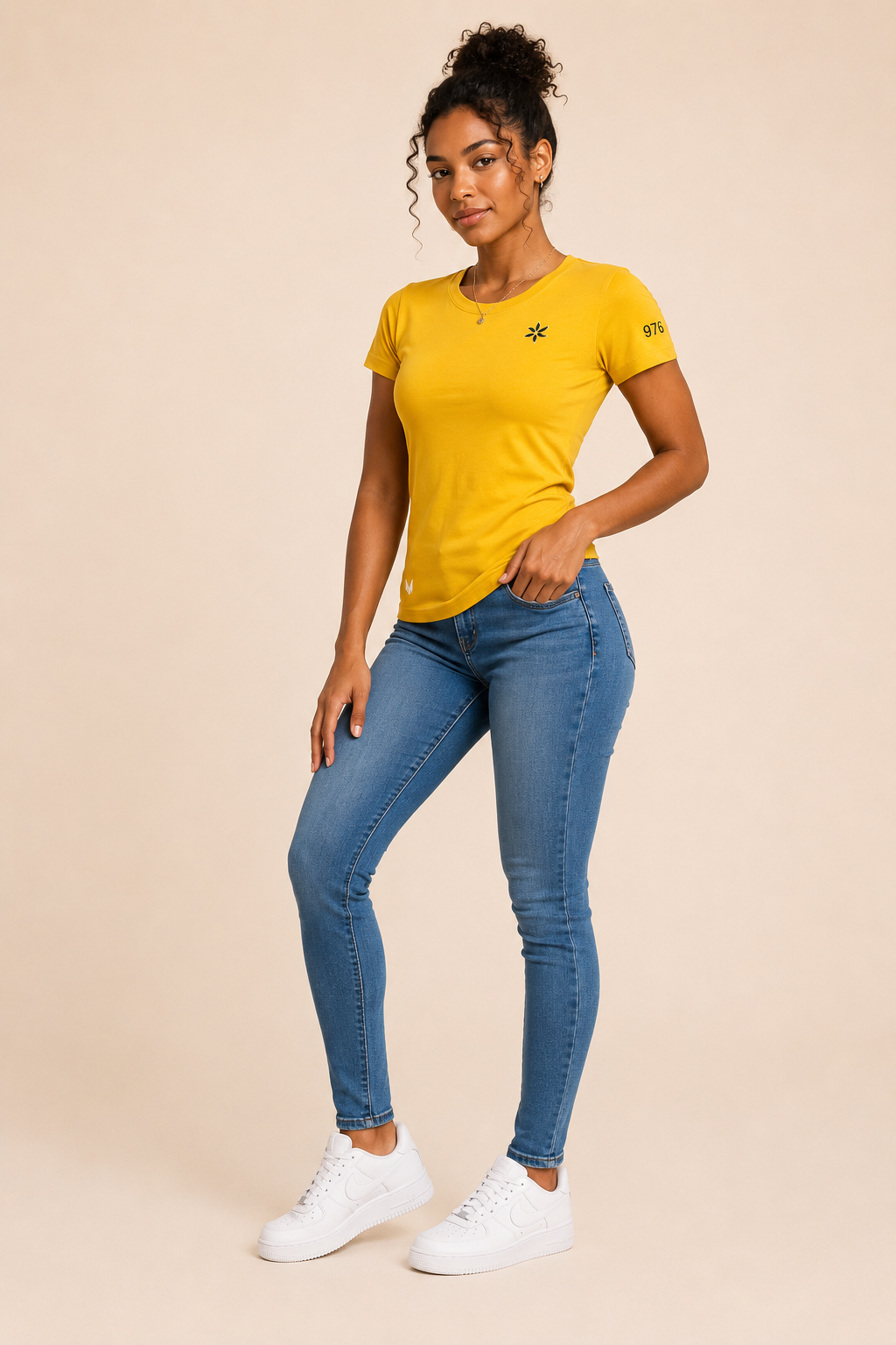 Ylang T-shirt slim Lifestyle Tee – jaune